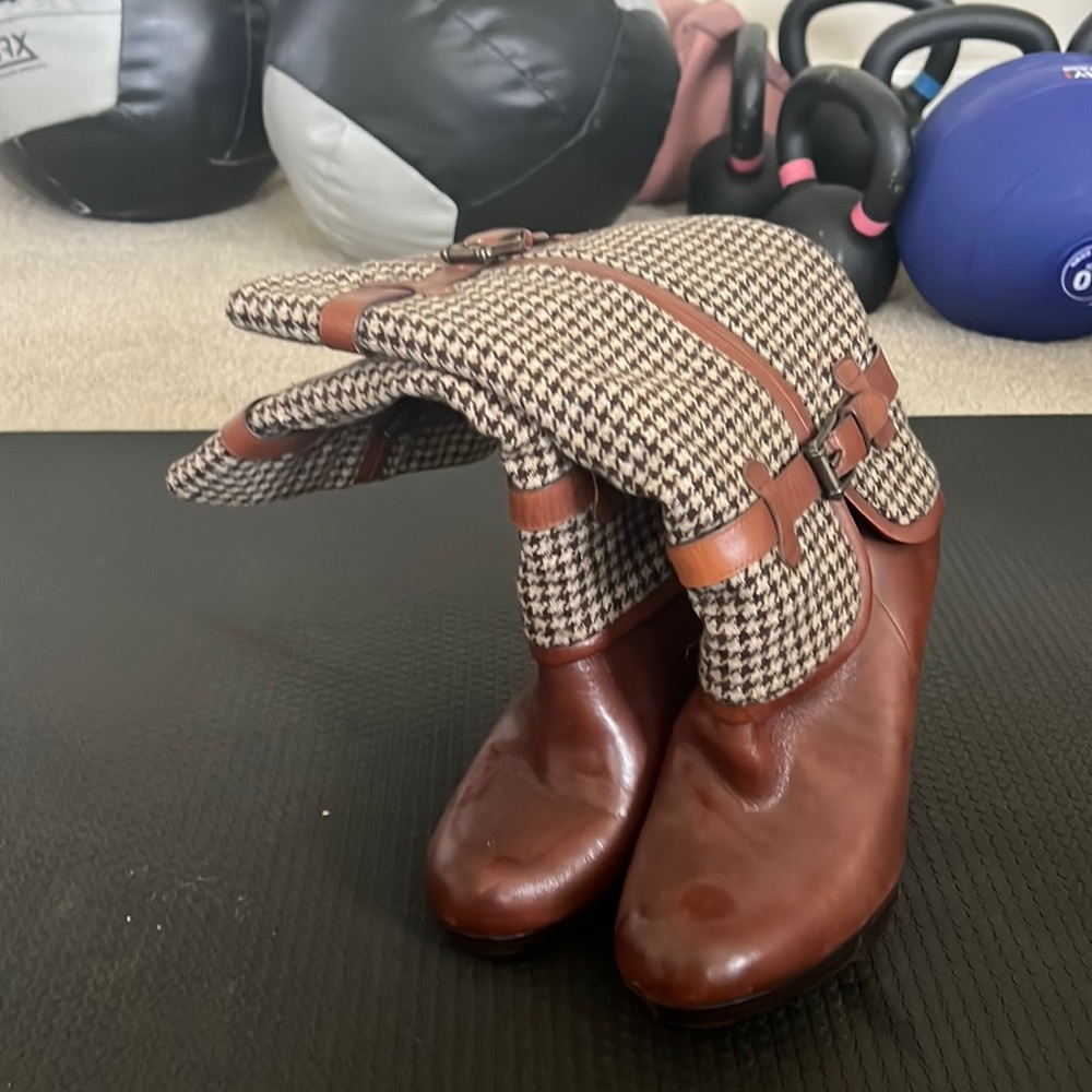 Cole Haan nikeair houndstooth print boots